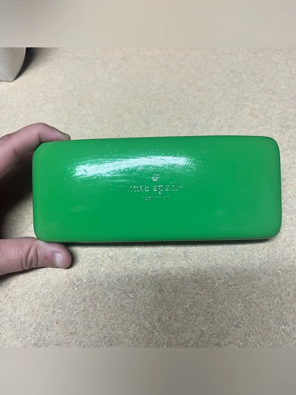 Kate Spade New York Eyeglasses Sunglasses Hard Case Green Blue With Lens Cloth